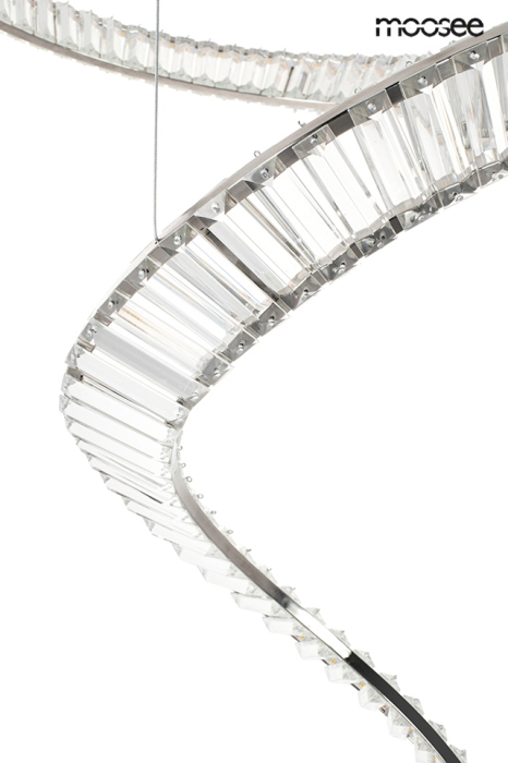 Pendul Wave Cordon 1A 80x80x370 cm, Oțel și Cristale Crom - Moosee [6]