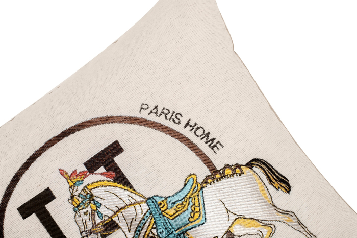 Pernă Decorativă Paris 43x14x43 cm, Țesătură Șenilă Bej - SHP [2]