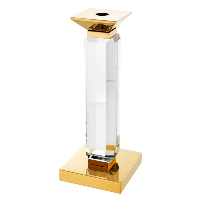   Suport pentru lumânări Livia finisaj auriu sticlă cristal clar set de 3 112093 EICHHOLTZ [4]