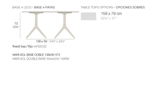 Picioare masa exterior Mari-sol 4 din aluminiu, diverse finisaje, 65032 - Vondom [3]