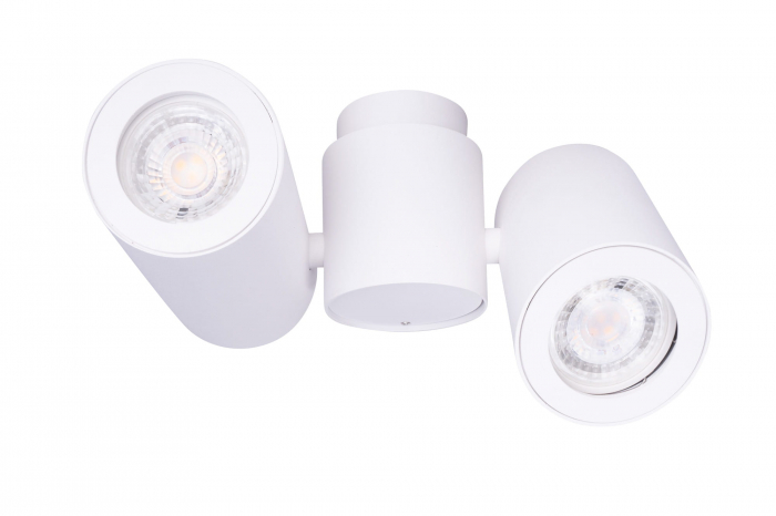 Spot alb aplicat 2 surse de lumina ajustabile Margo 21x15 cm din metal, C0113 - Maxlight [3]