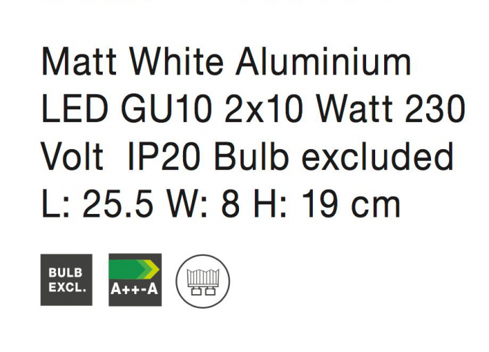 Plafoniera alba cu 2 spoturi LED Leila, din metal, 668002 - Novaluce [4]
