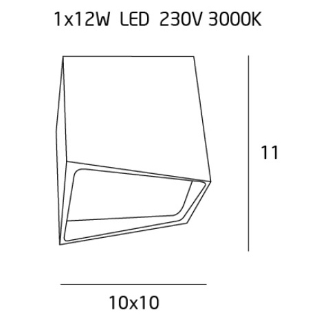 Spot alb LED baie Madoli 10x10x11 cm metal/acril IP44, C0143 - Maxlight [4]