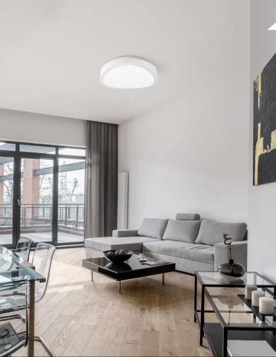 Plafoniera alba LED ondulata Balas Ø40/50/75 cm, fier si sticla, design modern, 61471601 - Novaluce [6]