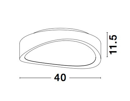Plafoniera alba LED ondulata Balas Ø40/50/75 cm, fier si sticla, design modern, 61471601 - Novaluce [2]