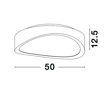 Plafoniera alba LED ondulata Balas Ø40/50/75 cm, fier si sticla, design modern, 61471601 - Novaluce [7]