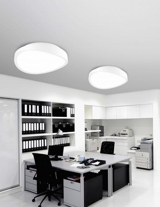 Plafoniera alba LED ondulata Balas Ø40/50/75 cm, fier si sticla, design modern, 61471601 - Novaluce [3]