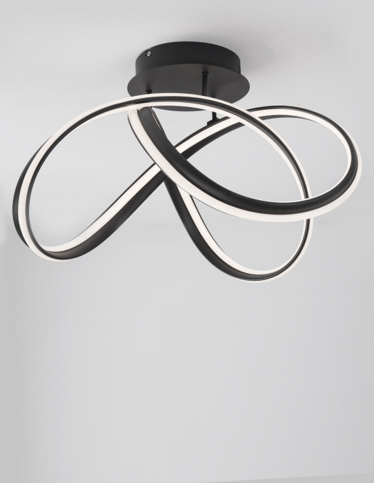 Plafoniera alba/neagra forma bucla Kanta 52x36 cm, iluminare LED dimabila, 9104712 - Novaluce [3]