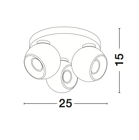 Plafoniera alba rotunda 3 spoturi LED Conni, din metal, 665002 - Novaluce [3]