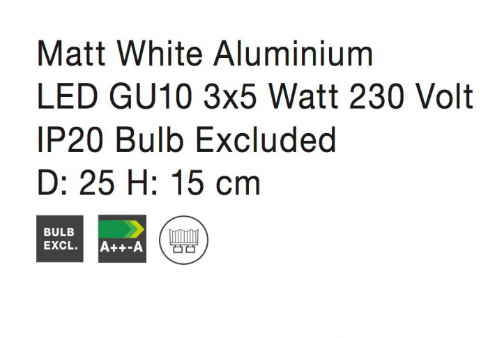 Plafoniera alba rotunda 3 spoturi LED Conni, din metal, 665002 - Novaluce [4]