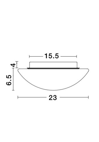 Plafoniera alba rotunda Meto diverse diametre, abajur de sticla, baza metal, 832401 - Novaluce [5]