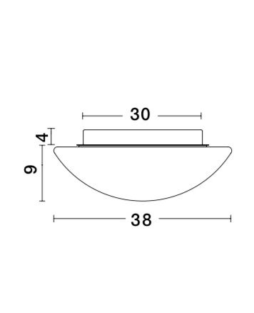 Plafoniera alba rotunda Meto diverse diametre, abajur de sticla, baza metal, 832401 - Novaluce [8]