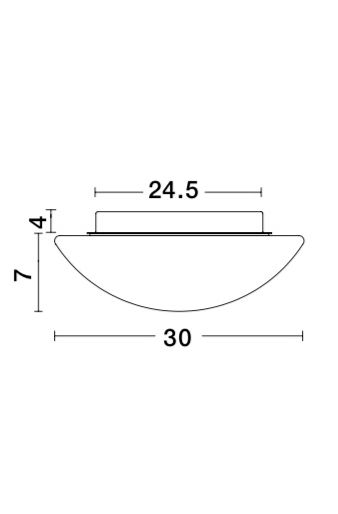 Plafoniera alba rotunda Meto diverse diametre, abajur de sticla, baza metal, 832401 - Novaluce [7]