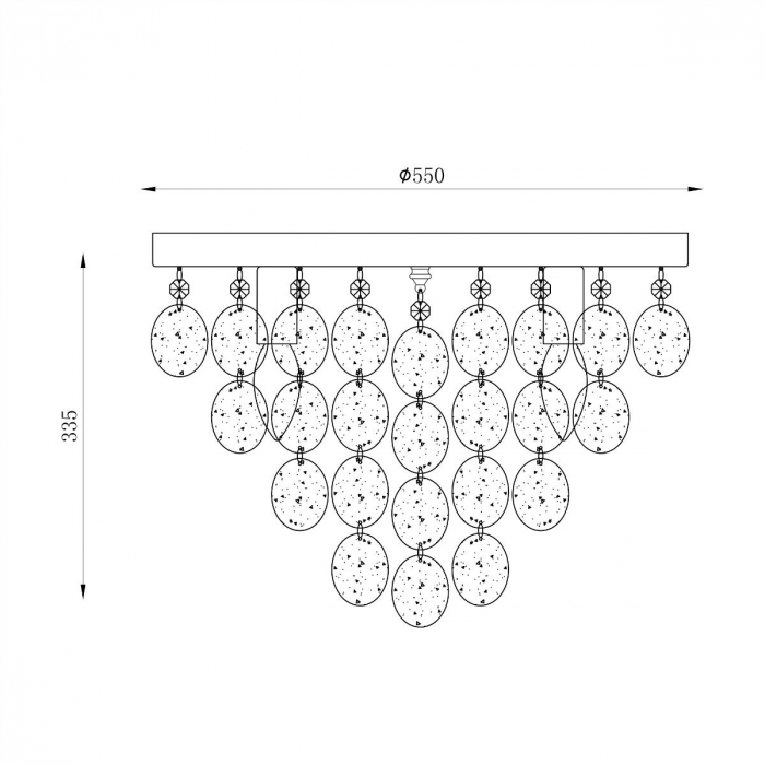 Plafoniera alba rotunda moderna PARDO Ø55 cm sticla/metal, 003064-011590 - Zumaline [3]