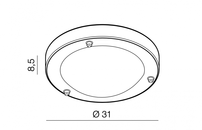 Plafoniera/aplica baie rotunda Fionna Ø 18/31 cm, rama metalica, IP44, AZ 1596 - Azzardo [4]