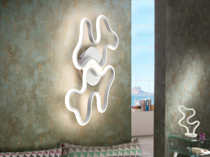 Plafoniera/aplica LED premium alba Twin din metal, design modern, 723714 - Schuller [5]