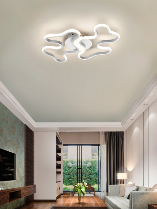 Plafoniera/aplica LED premium alba Twin din metal, design modern, 723714 - Schuller [2]