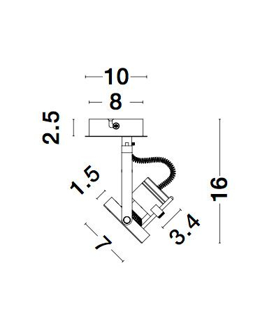 Plafoniera/Aplica perete nearga Pontus din metal, cu spot ajustabil, 9155101 - Novaluce [6]