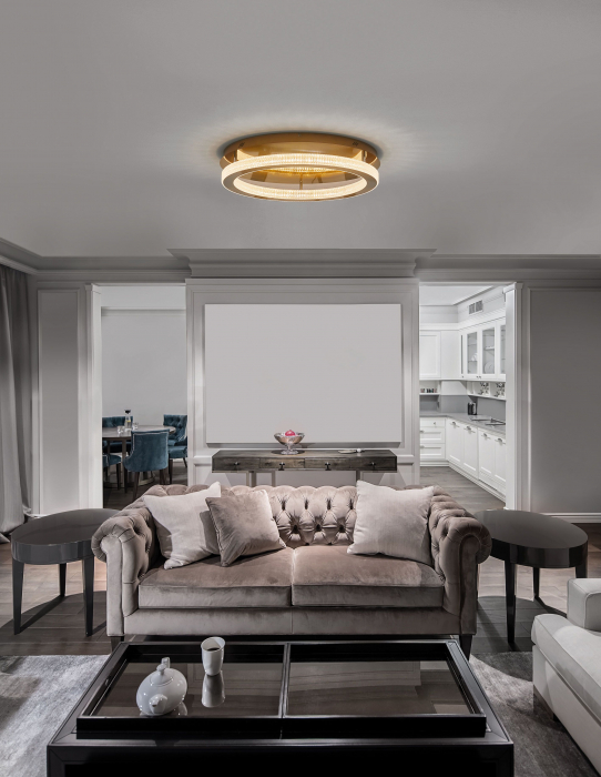 Plafoniera aurie Aliz Ø40/60 cm cu cristale, LED dimabil, design lux, 9285620 - Novaluce [4]