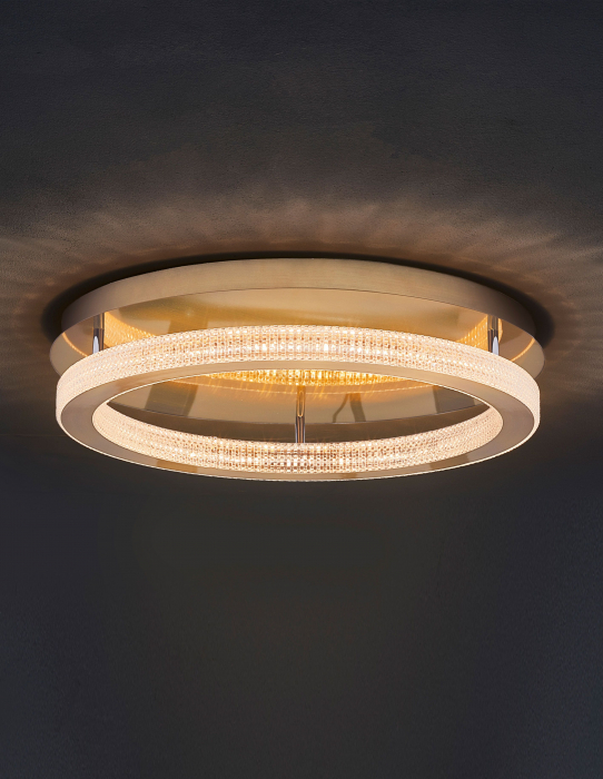 Plafoniera aurie Aliz Ø40/60 cm cu cristale, LED dimabil, design lux, 9285620 - Novaluce [3]