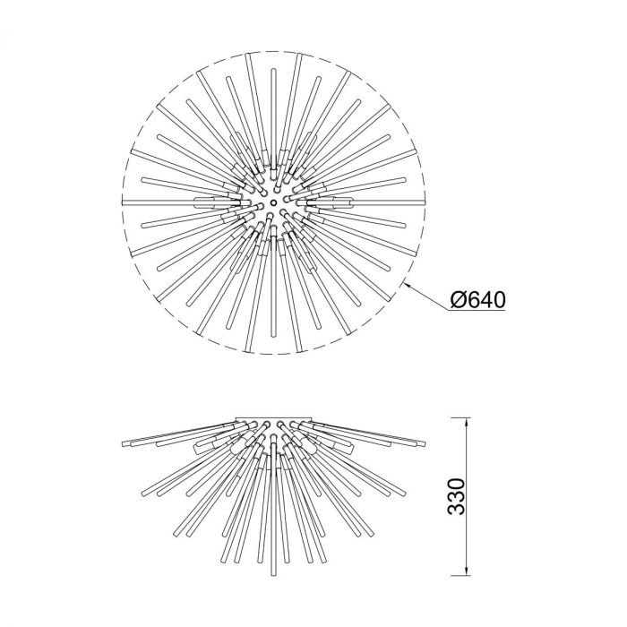 Plafoniera aurie metal URCHIN Ø64 cm design modern, 003064-011260 - Zumaline [2]
