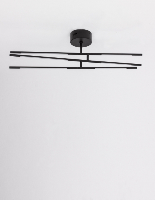 Plafoniera aurie/neagra dimabila Rocco 84 cm cu abajur tip bete, iluminare LED, design modern, 9180761 - Novaluce [5]