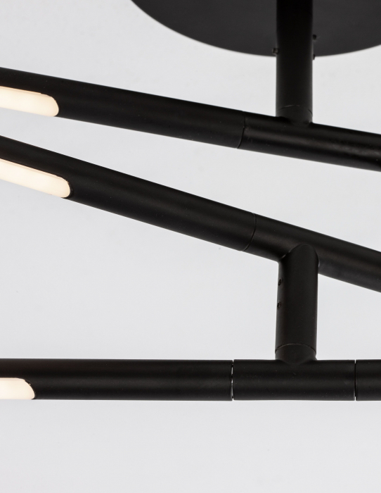 Plafoniera aurie/neagra dimabila Rocco 84 cm cu abajur tip bete, iluminare LED, design modern, 9180761 - Novaluce [4]