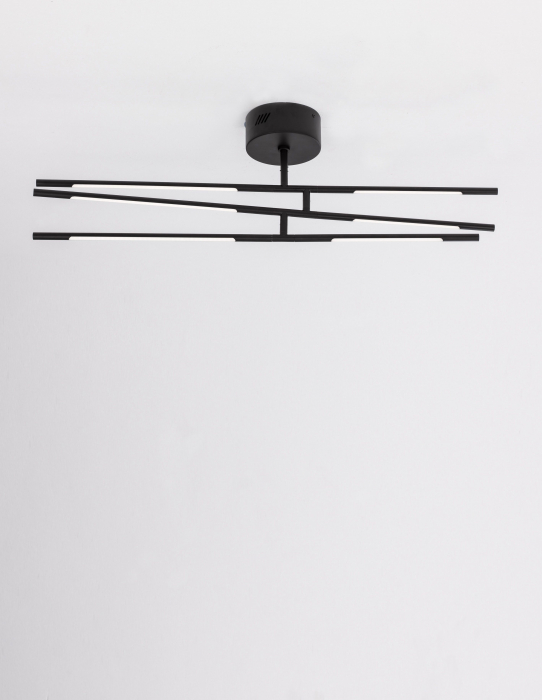 Plafoniera aurie/neagra dimabila Rocco 84 cm cu abajur tip bete, iluminare LED, design modern, 9180761 - Novaluce [6]