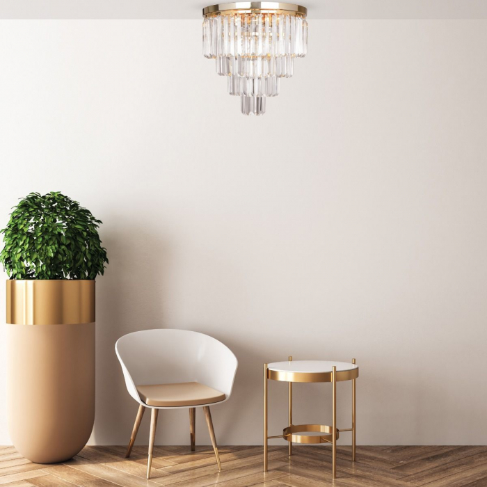 Plafoniera rotunda aurie cu cristale AMEDEO Ø40 cm stil glam, 003064-009234 - Zumaline [2]