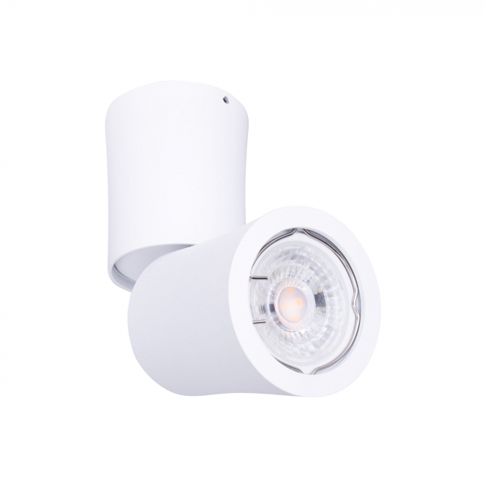 Spot cilindric aplicat alb ajustabil Raan Ø 6,5 cm din metal, C0123 - Maxlight [2]