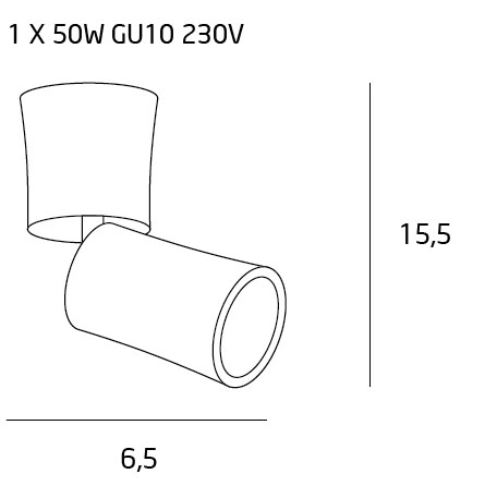 Spot negru cilindric aplicat ajustabil Raan Ø 6,5 cm din metal, C0157 - Maxlight [3]