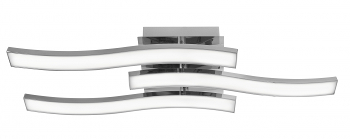 Plafoniera crom LED 3 elemente ondulate Enora 51 cm, design modern, 81002001 - Novaluce [2]