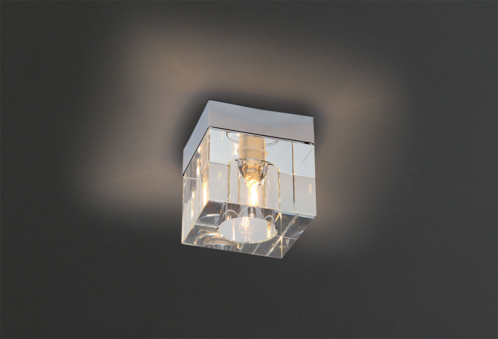 Spot tavan cub Luce 9x9 cm metal/sticla, design modern, C0028 - Maxlight [2]
