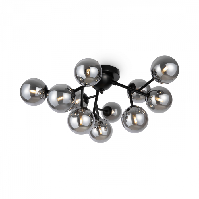 Plafoniera Dallas MOD545CL-12B, 12xG9, neagra+fumurie, IP20, Maytoni [1]