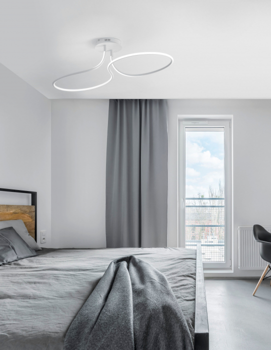 Plafoniera de lux aurie/crom/alba Stina 100 cm, LED dimabil, design modern, 9357087 - Novaluce [7]
