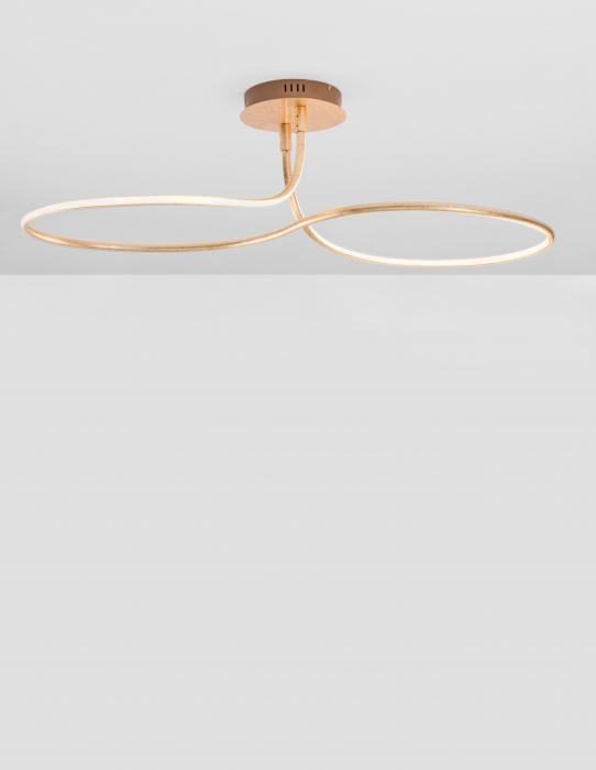 Plafoniera de lux aurie/crom/alba Stina 100 cm, LED dimabil, design modern, 9357087 - Novaluce [11]