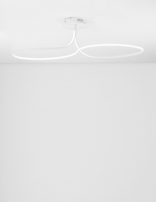 Plafoniera de lux aurie/crom/alba Stina 100 cm, LED dimabil, design modern, 9357087 - Novaluce [3]