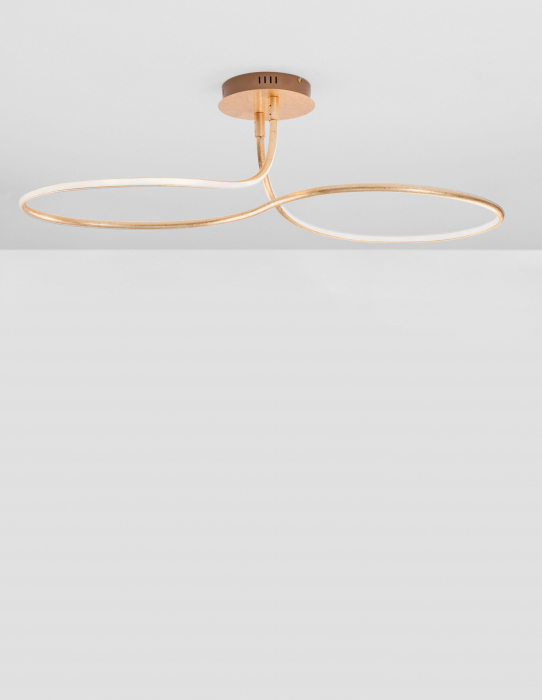 Plafoniera de lux aurie/crom/alba Stina 100 cm, LED dimabil, design modern, 9357087 - Novaluce [14]