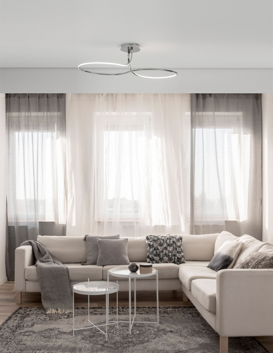 Plafoniera de lux aurie/crom/alba Stina 100 cm, LED dimabil, design modern, 9357087 - Novaluce [24]