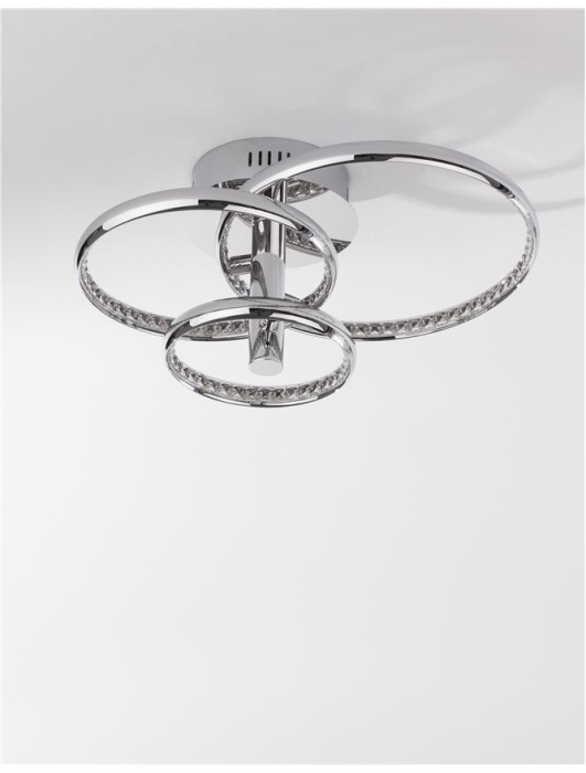 Plafoniera de lux crom Avone, cu 3 inele ajustabile cu LED dimabil, Ø 45 cm, 9349061 - Novaluce [3]