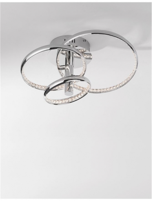 Plafoniera de lux crom Avone, cu 3 inele ajustabile cu LED dimabil, Ø 45 cm, 9349061 - Novaluce [2]