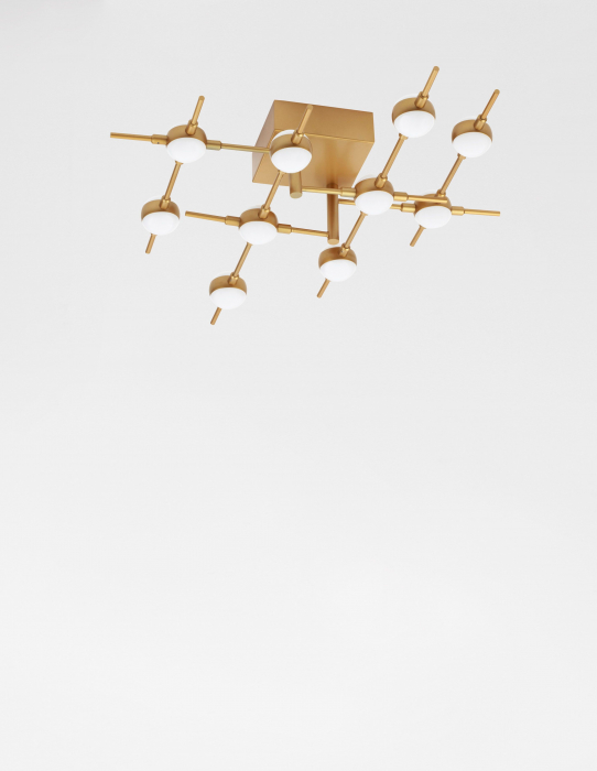 Plafoniera dimabila aurie moderna Molecule 61 cm 10 becuri, iluminare LED, 9180610 - Novaluce [5]