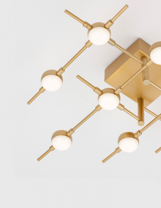 Plafoniera dimabila aurie moderna Molecule 61 cm 10 becuri, iluminare LED, 9180610 - Novaluce [3]