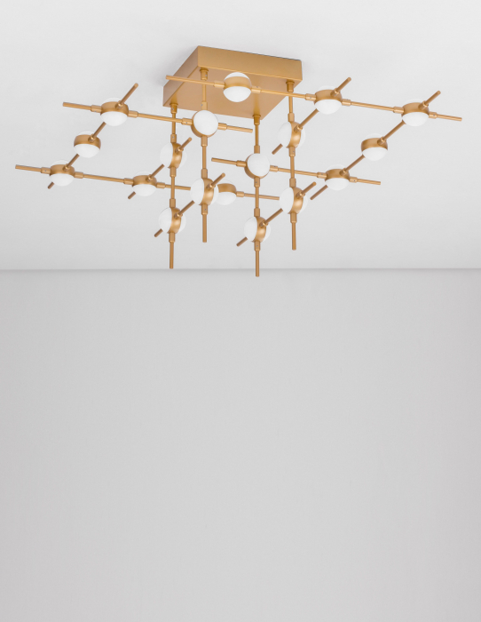 Plafoniera dimabila aurie moderna Molecule 75 cm 18 becuri, iluminare LED, 9180618 - Novaluce [3]