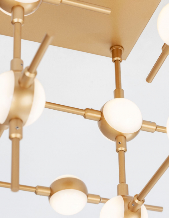 Plafoniera dimabila aurie moderna Molecule 75 cm 18 becuri, iluminare LED, 9180618 - Novaluce [2]