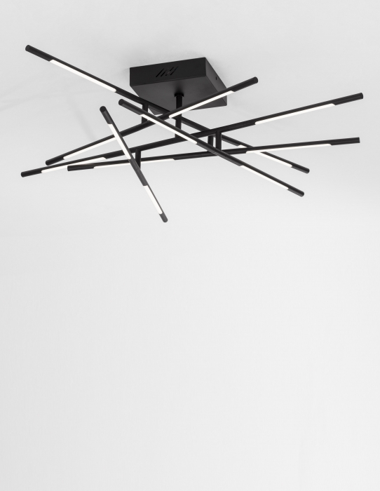 Plafoniera dimabila aurie/neagra cu bete rotative Rocco 94,5 cm, iluminare LED, 9180714 - Novaluce [3]