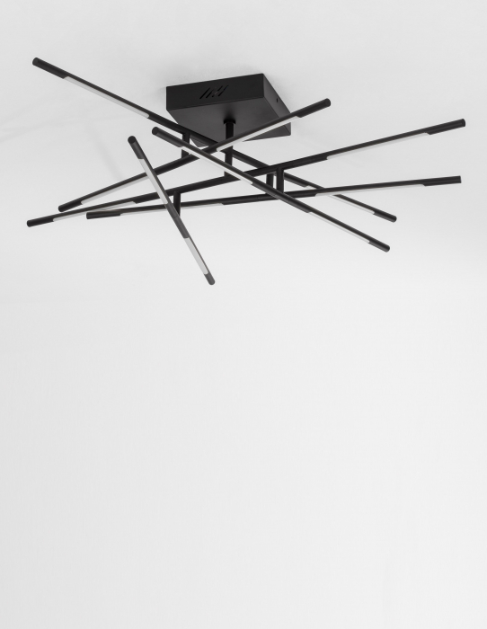Plafoniera dimabila aurie/neagra cu bete rotative Rocco 94,5 cm, iluminare LED, 9180714 - Novaluce [2]