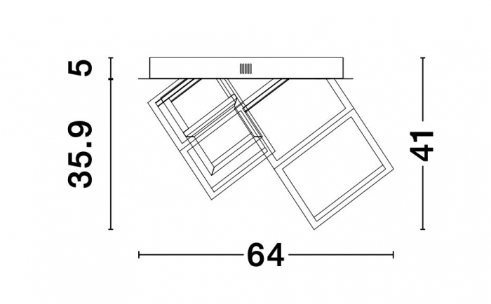 Plafoniera dimabila LED aurie/neagra Gerho 64x41 cm abajur forma 3 cuburi, design minimalist, 9818242 - Novaluce [4]