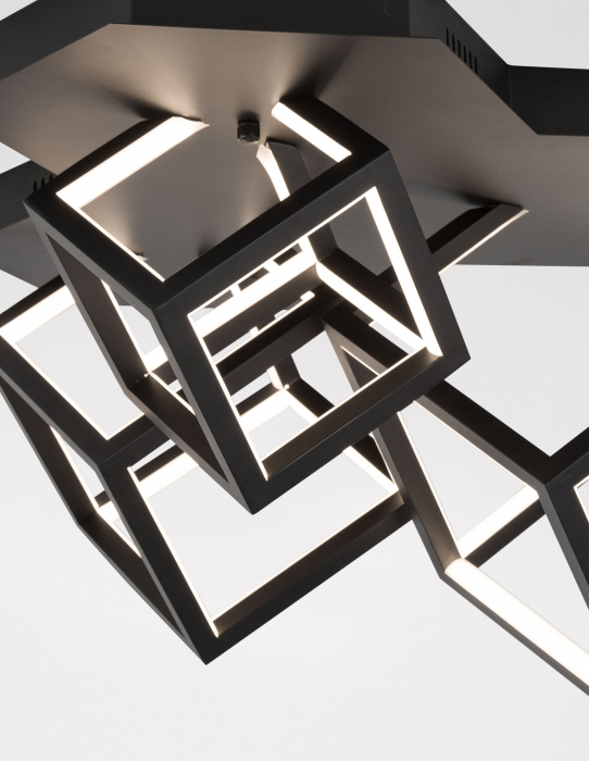 Plafoniera dimabila LED aurie/neagra Gerho 64x41 cm abajur forma 3 cuburi, design minimalist, 9818242 - Novaluce [9]