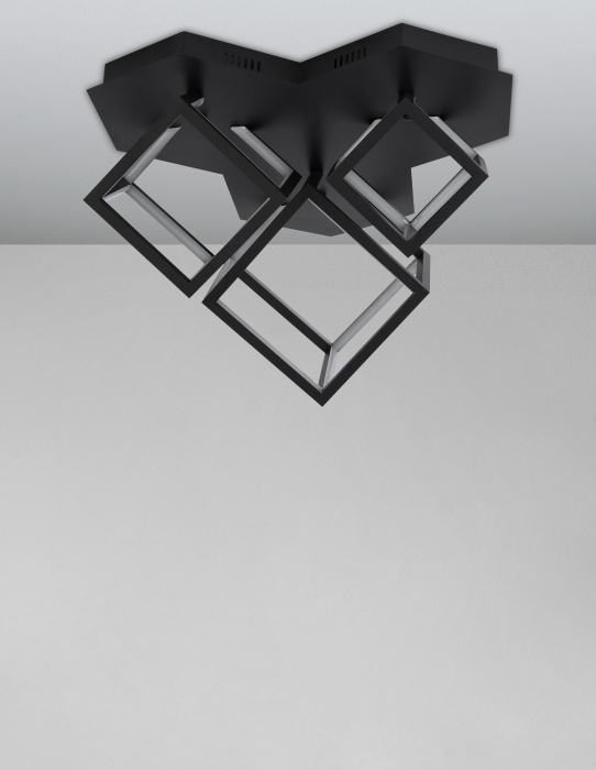 Plafoniera dimabila LED aurie/neagra Gerho 64x41 cm abajur forma 3 cuburi, design minimalist, 9818242 - Novaluce [10]